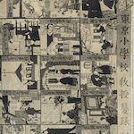 東京小學校教授雙錄<br>Sugoroku board game illustrating Tokyo's primary schools<br>Source: 錦華  創立八十年記念誌, 1954
