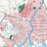 Map: Burnt area, origins and direction of fire<br>Source: Tokyo Capital of Japan Reconstruction Work, 1930