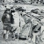 本所區陸軍糧秣廠跡  九月六日<br>Makeshift shelters in the ruins of the former Honjo Clothing Depot, 6 September 1923<br>Source: 大正大震災誌  警示廳, 1925