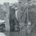 本所區押上  九月二十八日<br>Flooded makeshift shelters in Honjo, 28 September 1923, following a typhoon that ravaged Tokyo on 24 September<br>Source: 大正大震災誌  警示廳, 1925