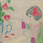 Postcard drawing by M. Aoyama, age 12, Sendai Higashi Sunday School<br>Source: Postcard, 1924