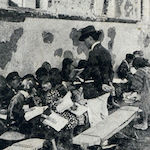 露天學校<br>Outdoor lessons at Taimei Primary School<br>Source: 新築落成五十週年記念號 星のかゞやき, 1929