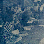 東京市山谷堀小学野天学習<br>Outdoor classes at Sanyabori Primary School, Asakusa<br>Source: 樽を机として, 1923