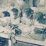 東京市富士小学校手工の状況<br>Handicraft class held at Fuji Primary School, Asakusa<br>Source: 樽を机として, 1923