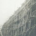 工事中<br>Ogawa Primary School under construction<br>Source: 復興校舎落成記念, 1928