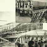 上棟式<br>Takechō Primary School: "Jōtō-shiki" ceremony to mark raising the ridge beam of the new school building prior to construction<br>Source: 東京市竹町小学校 復興校舎落成記念写真帳, 1929