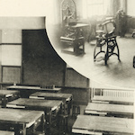 手工教室, 準備室<br>Takechō Primary School: Handicraft classroom and preparation room<br>Source: 東京市竹町小学校 復興校舎落成記念写真帳, 1929