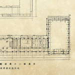 月島第二小學校配置圖及一階平面圖<br>Tsukishima Daini Primary School: First floor plan<br>Source: 月島第二小學校 最新建築設計叢書 第一期 第廿一輯, 1927